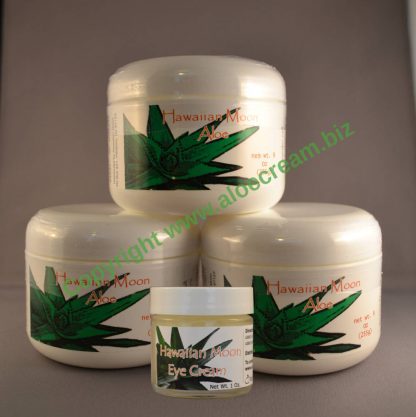 Three Hawaiian Moon 9oz jars and a free Hawaiian Moon Eye Cream